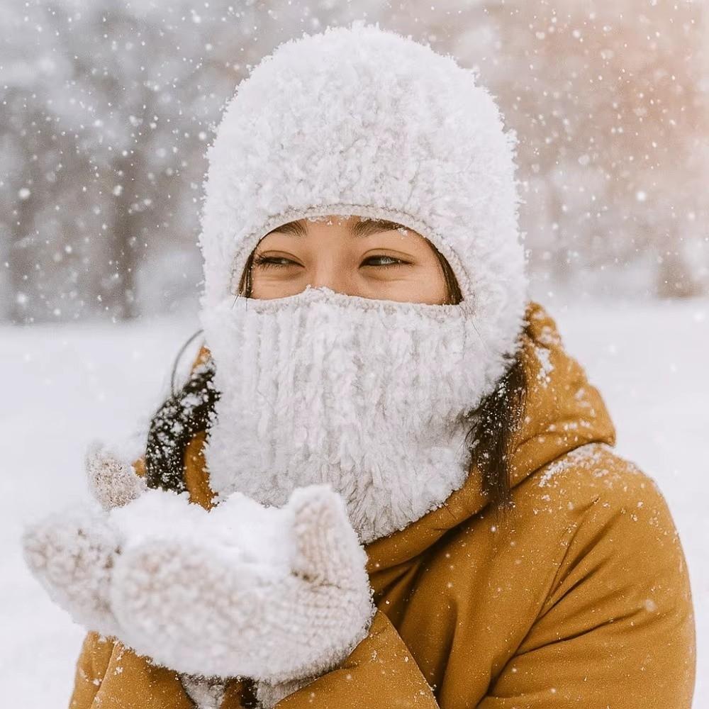 Thickened Warm Knitted Balaclava Hat Windproof Earflap Cap New Pullover Cap