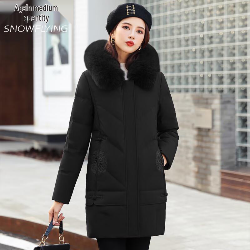 

Xuezongfei Women s Long Down Jacket with Detachable Fox Fur Hood 2XL