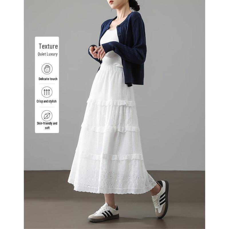 Demana Japanese Style Lace A-Line Midi Skirt XL