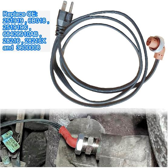 120V Block Heater Cord 251919, for Dodge Ram 2500 3500 Cummins 1989-Current 5.9 L /2007-Current 6.7 L, for 95-16 Ford 6.0 6.4 7.3 Powerstroke, Engine