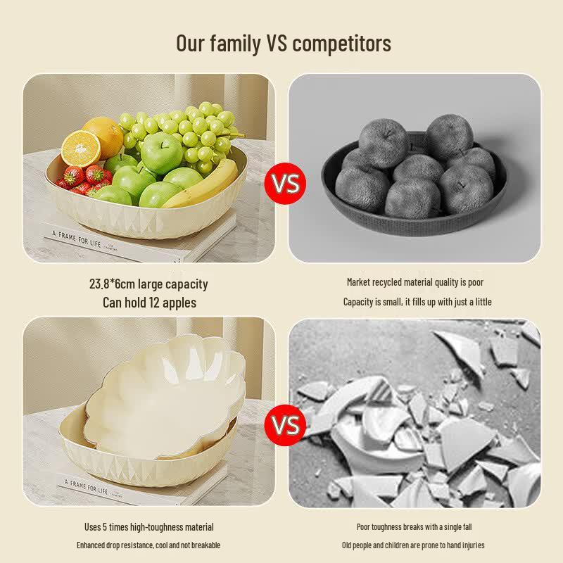 Cream Style Round Snack and Fruit Plate