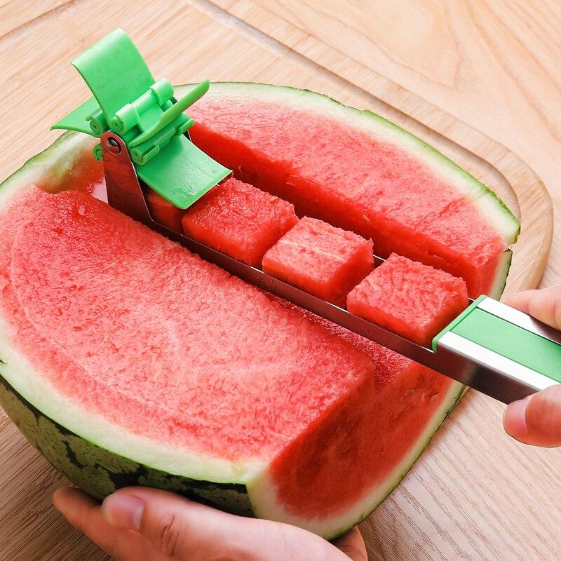 1PC Acciaio inossidabile Anguria Cutter Windmill Forma Design Affettatrice Cutter Gadget da cucina Insalata Frutta Affettatrice Cutter Strumento