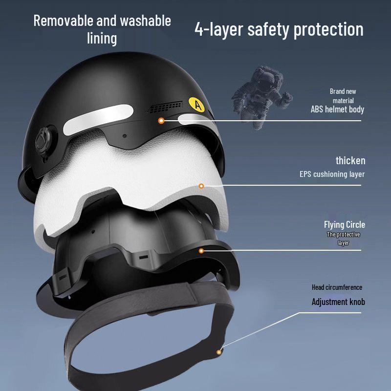 Unisex Summer Electric Vehicle Half Helmet for All-Season Use - Motorcycle Safety Helmet