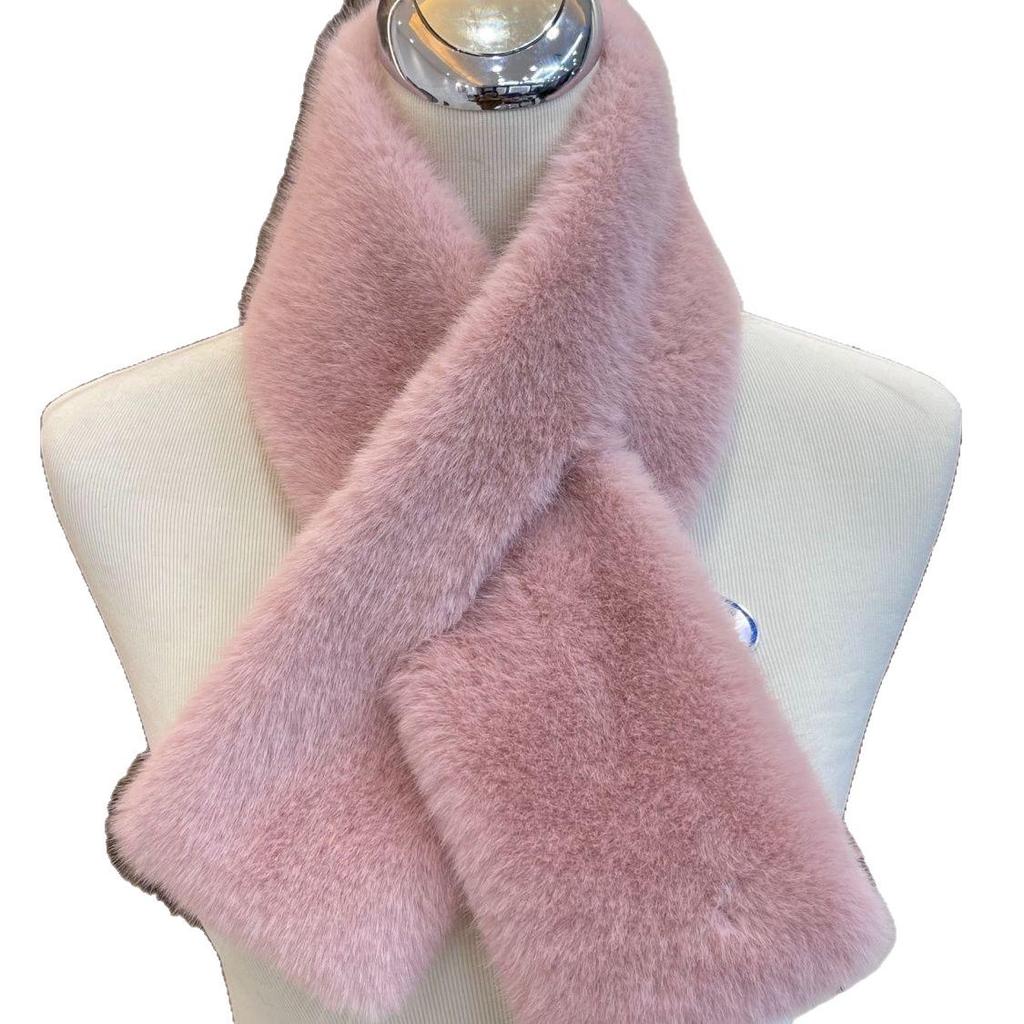 Mink Fur Winter Scarf & Mongolian Hat Set with Ear Protection - Plush, Thick, Warm & Versatile