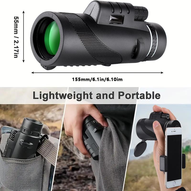 10x40mm HD Adult Monocular Telescope - Clear Long-Distance Observation With Lens Suitable For Outdoor Camping Hiking Adventure