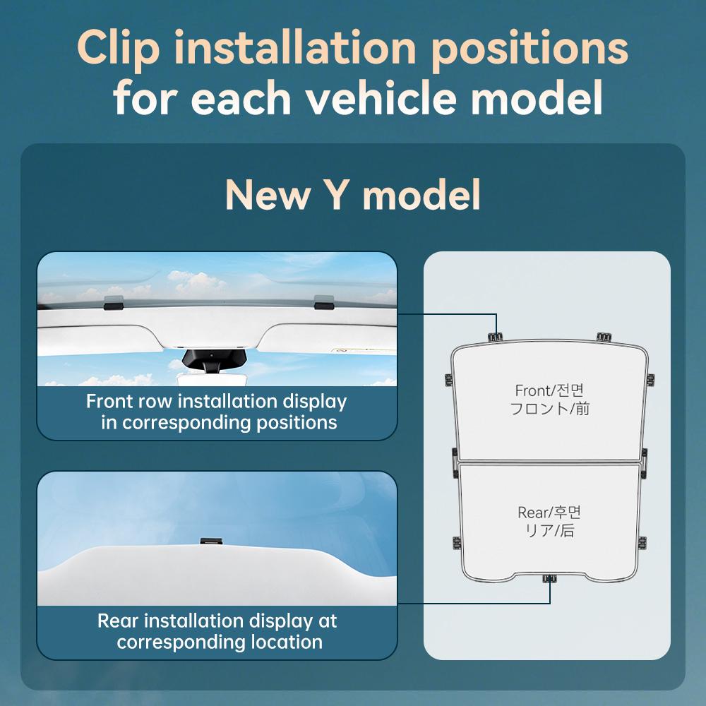 YZ For Model Y Juniper 2021-2026 Model YL 3 Highland Magnetic Sunshade Clips Car Glass Sun Visor Buckle Accessorie 3-8PCS