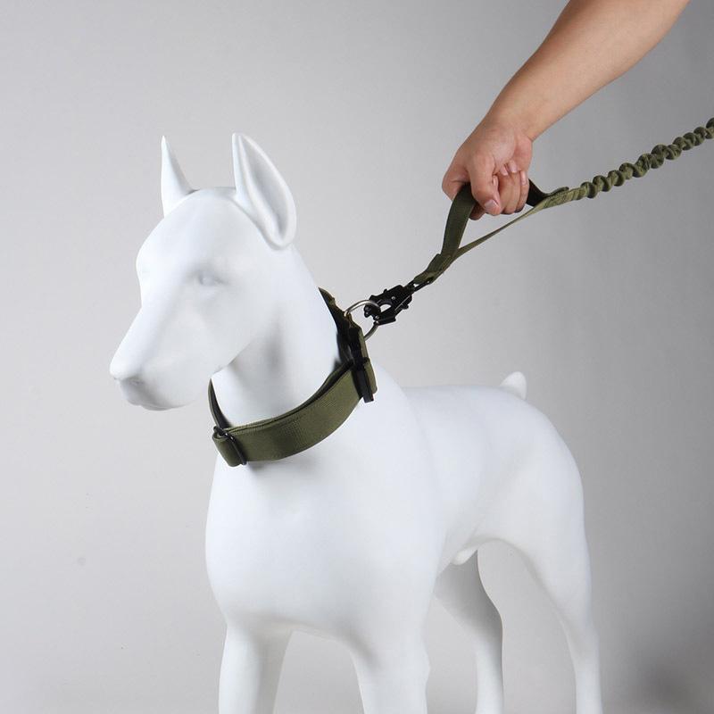 Dog Collar Leash Set Nylon Tactical Dog Collars Rugged Durable Zinc Alloy Buckle Thicken Soft Lining Collar For Medium Big Dogs