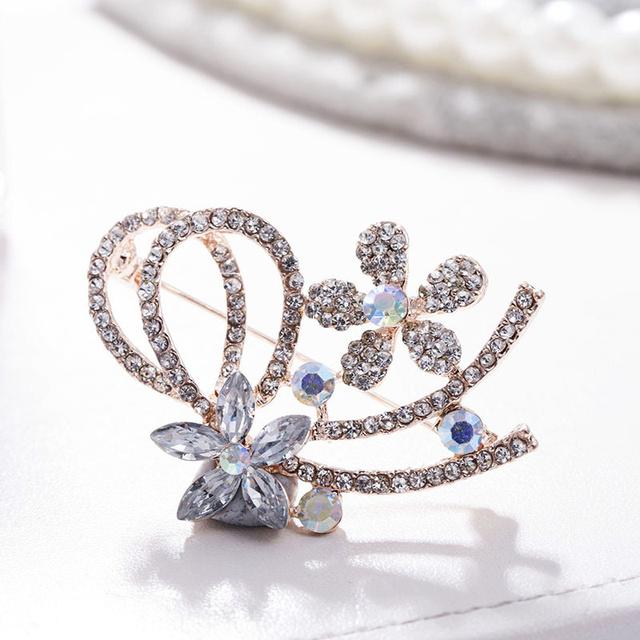 Temperament Color Wild Snowflake Pearl Micro Inlaid Rhinestone Brooch Jewelry Gift