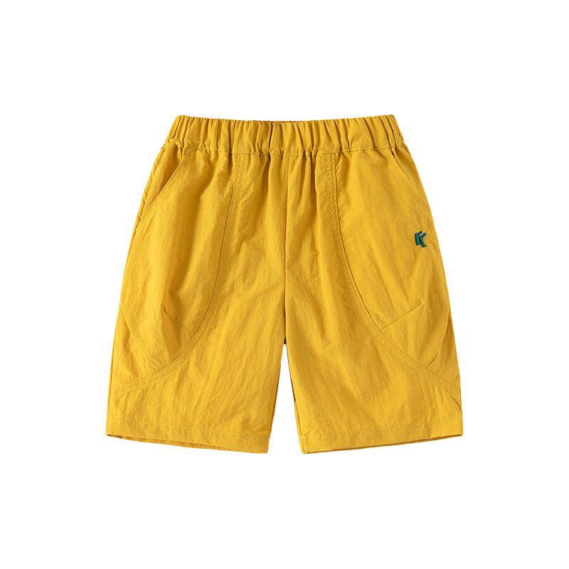 Boys' Mountain Style Shorts Summer Kids Fifth Pants Children's Clothing Baby Boys' Middle Pants Thin Casual Pants Solid Color Mid-Waist