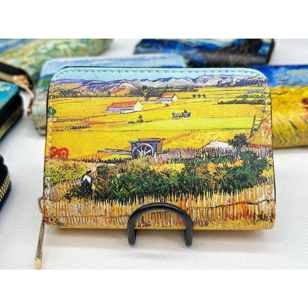 New PU Leather Printing Coin Card Zipper Wallet Fashion Van Gogh Paintings Men Women Credit Passport Card Bag Holder Souvenirs