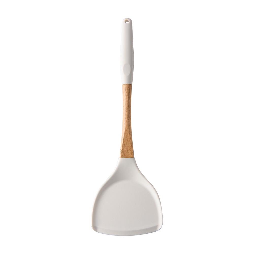 11-Piece Silicone Kitchen Utensil Set with Solid Wood Handles