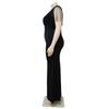 Plus Size Fringe V Neck Maxi Dress Long Sleeve Mermaid Gown Curvy Bodycon Fishtail Long Dress Sexy Tassel Shoulder Evening Party Formal Wedding Gown