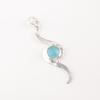 Natural Blue Cat's Eye Gemstone 925 Solid Silver Jewelry Handmade Long Pendant PP-44-38
