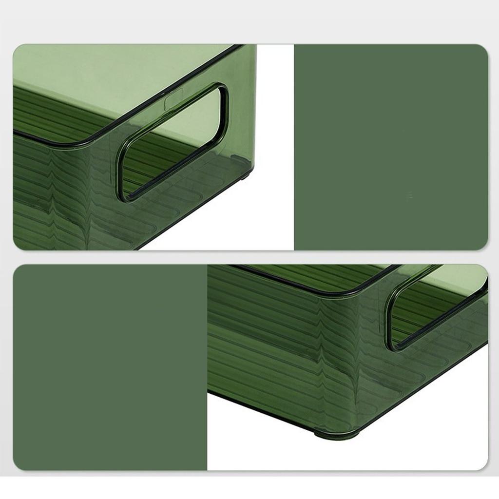 Desktop Organizer Tray Large Capacity Rectangular Shaped PET Snacks Storage Box for Office