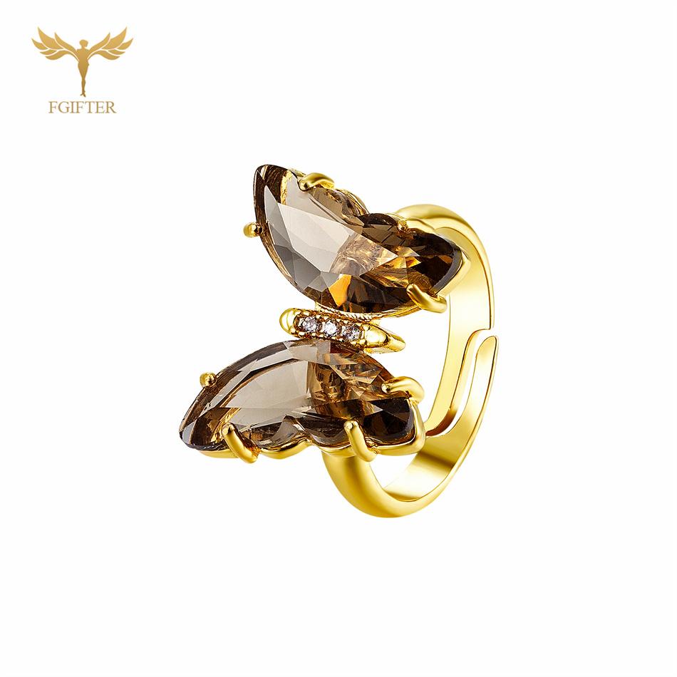 

18 цветов циркониевые кольца с бабочками для женщин и девушек, роскошный золотой цвет, медь, ручные пальцевые циркониевые аксессуары, регулируемый размер, подарки resizable