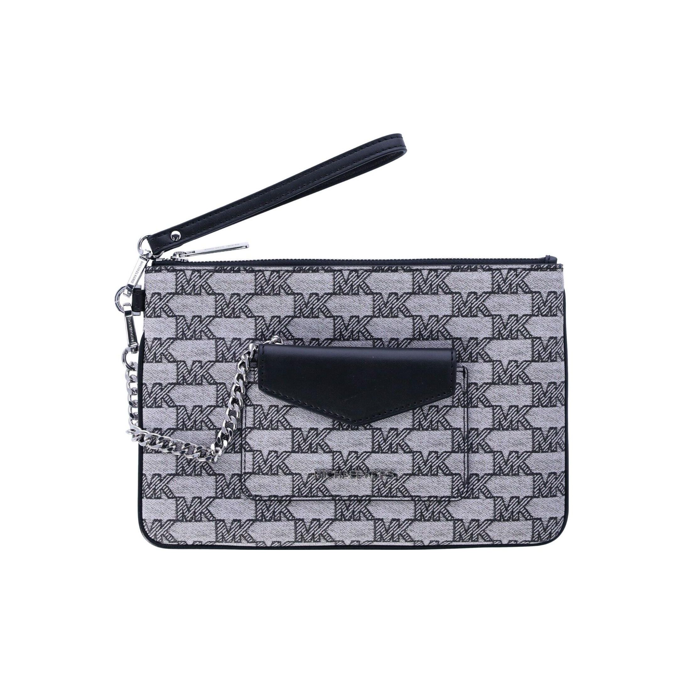 

Michael Kors Mk Jet Set Item Classic Monogram Logo Chain Zip Wallet Clutch Large Women wallets Black 35F3STTW9R-001 Basic Set (Bag+Dust Bag)