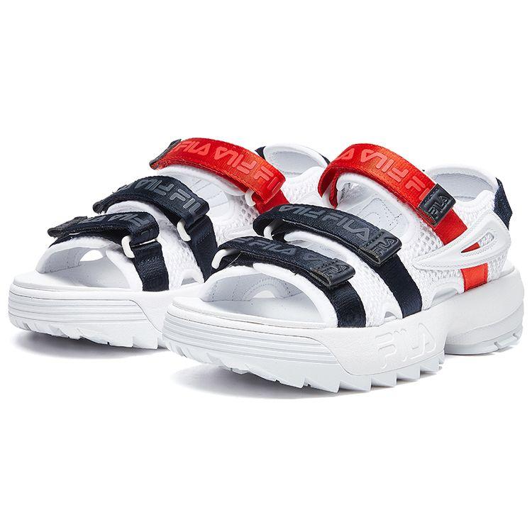 FILA Disruptor Mesh Lace-Up Beach Sandals Women sandals White Black F12W024506FWN