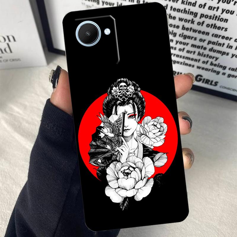 Samurai Warrior Geisha For Realme 15 14 10 11 12 13 Pro Plus C65 C67 C71 C63 C61 C55 C51 C53 C75 GT6 GT7 Pro Case