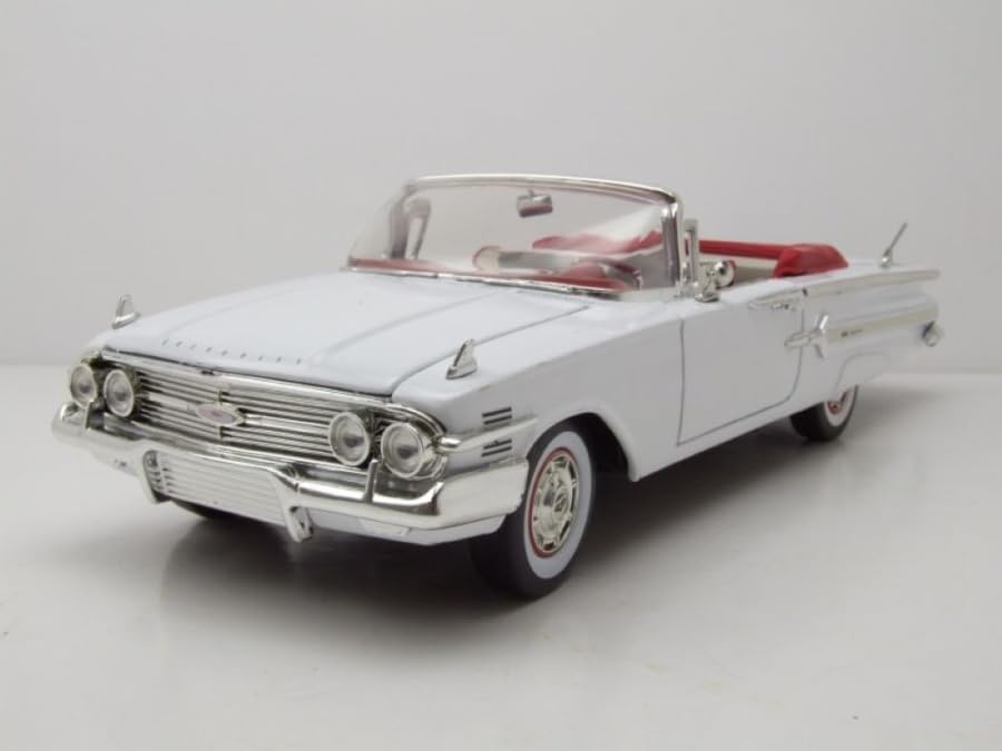 

MOTORMAX Chevrolet Diecast Car Scale IMPALA CABRIOLET 1960 1/18 (White) белый