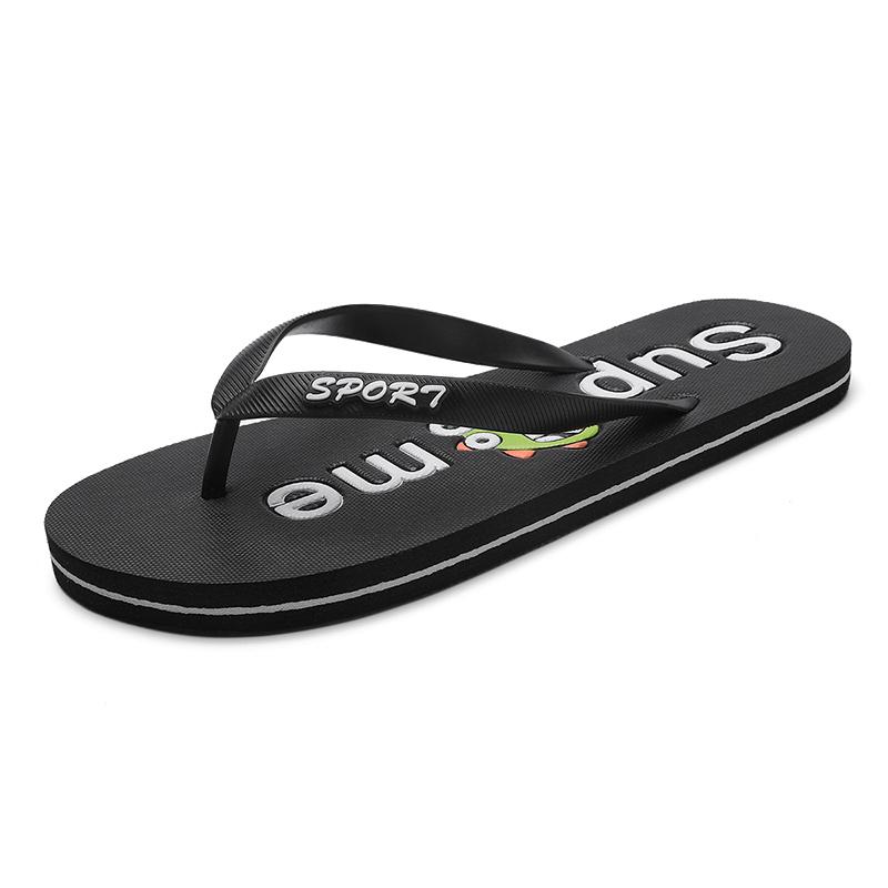 Fashion Cartoon Men Slippers Summer Men Flip Flops Quality Beach Slippers Non-slip Indoor Bathroom Slides Rubber Sole Zapatos Hombre