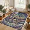 Dragon Phoenix Theme Crystal Velvet Rug Personalized Custom Name Text Soft Floor Mat Home Decor