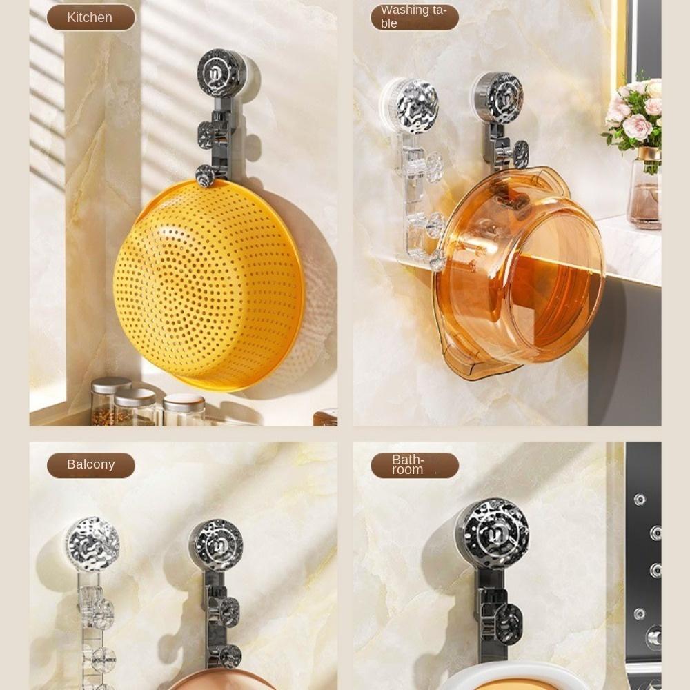 

Traceless Washbasin Storage Rack Wall Mounted Hole-Free Basin Hook Washbasin Hook Bathroom білий