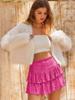 European & American Autumn Sequin Pleated Mini Skirt - Sexy & Solid Color