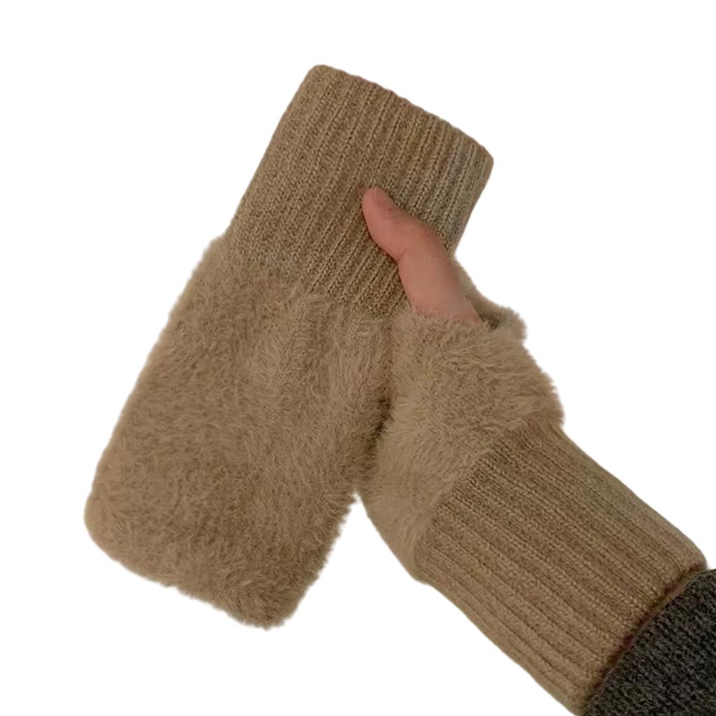 Trendy Warm Thermal Gloves Knitted Stylish Soft Gloves for Cold Weather Winter Cycling Skiing Climbing