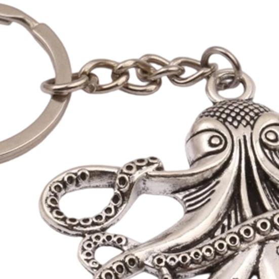 Keychain Pendant Octopus Design Multi-Tentacled Ocean Charm Alloy Key Chain Compact Size Backpack Bag
