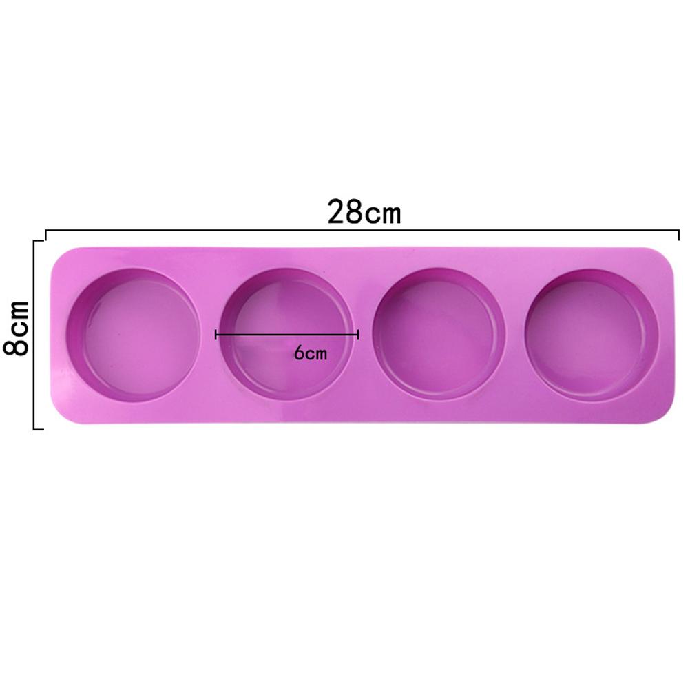 4 Cavity Round Silicone Cake Mold DIY Soap Making Tool Purple 2 Pack
