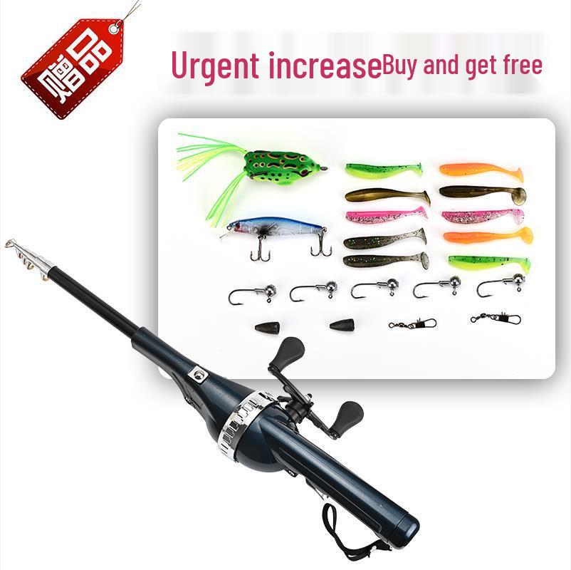 "Diaodele Folding Fishing Rod with Double Rocker, Line Casting, Upgraded Portable Sea Rod for Fish Lure Wheel Integration"