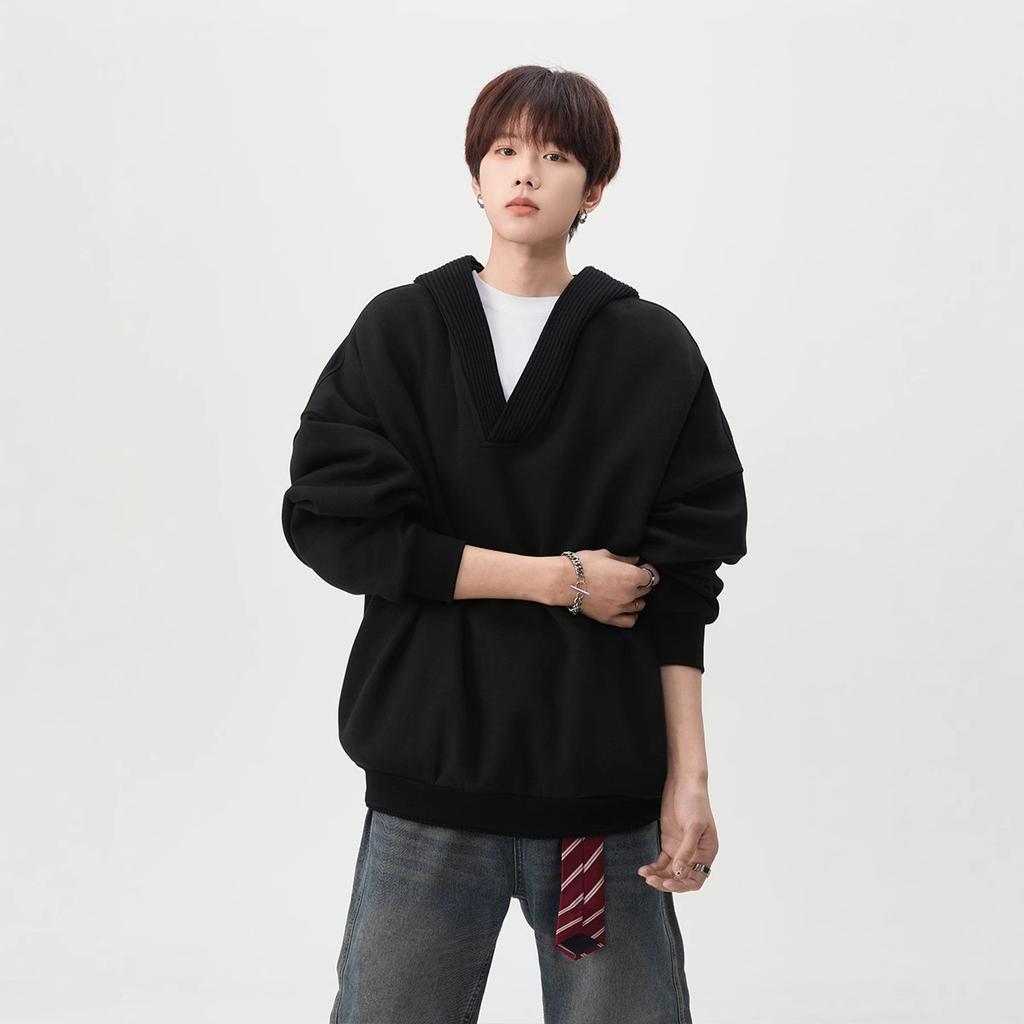 Splicing Kapuzenpullover Herren und Damen Herbst Trendiger lockerer Hoodie Freizeit-Top