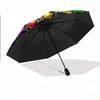 Open/Close Folding Umbrella with Mandala Pattern - Raining Gear for Travel Umbrella, Compact Colorful Petals, All- Portable Umbrella for & M