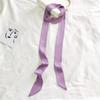 Women's Solid Silk Ribbon Scarf: Thin, Long, Narrow Neck Tie & Shirt Accessory