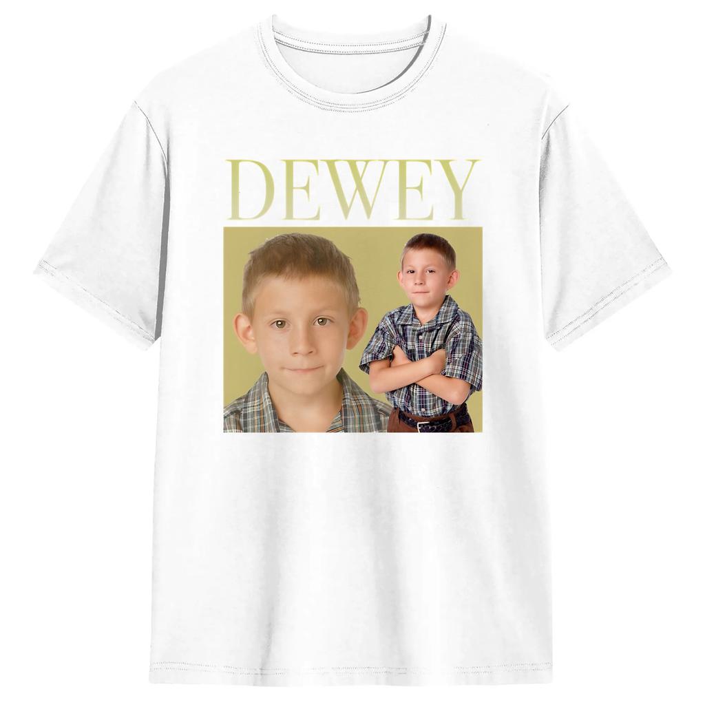 Dewey Poster T Shirt Summer  Cotton T-Shirts For Men Harajuku Printed Tee Shirt Short Sleeve Streetwear Clothing