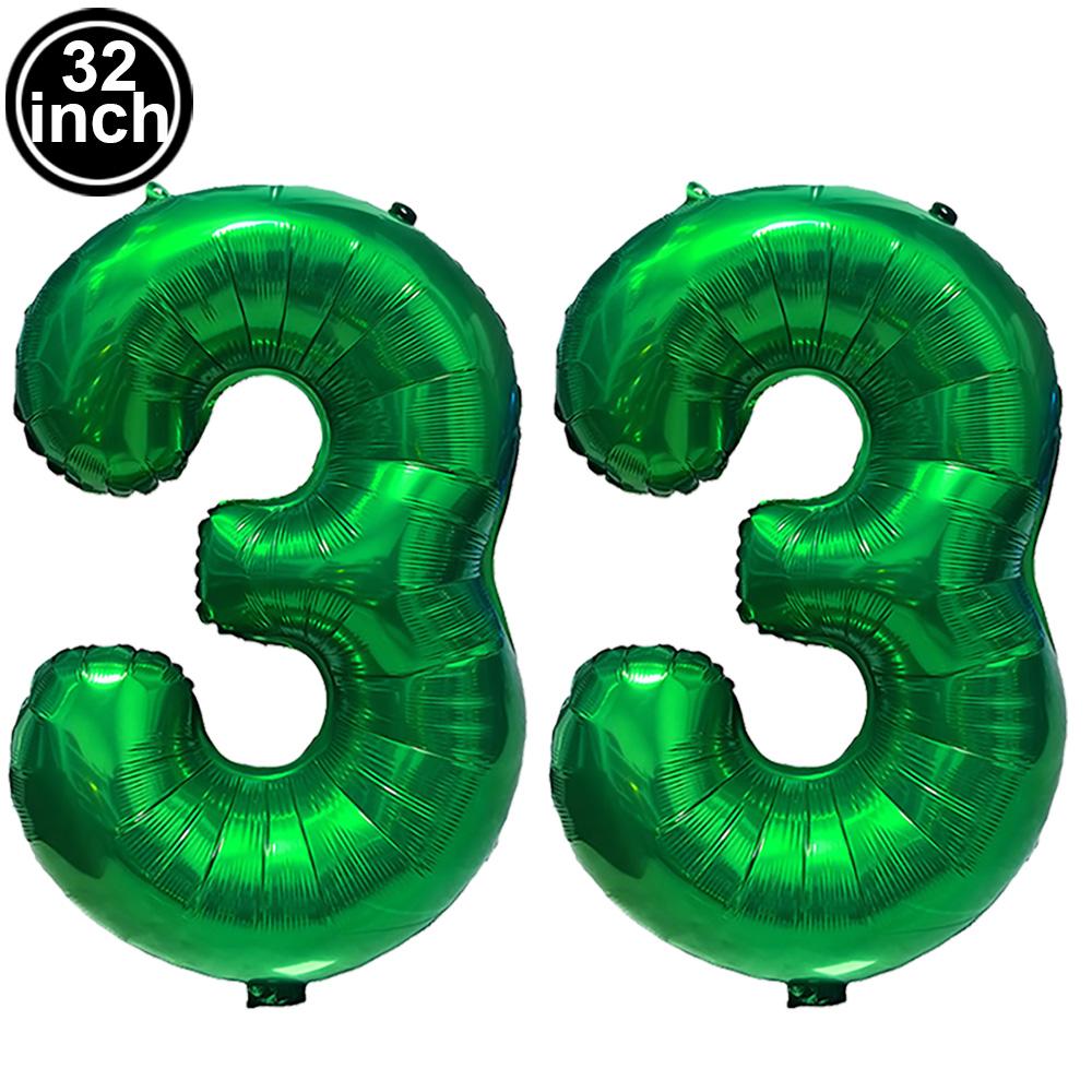 Green Large Numbers Balloon 32 Inch 0 1 2 3 4 5 6 7 8 9 Jungle Birthday Digit Bachelorette Balloons Figure Golob Party Ballon