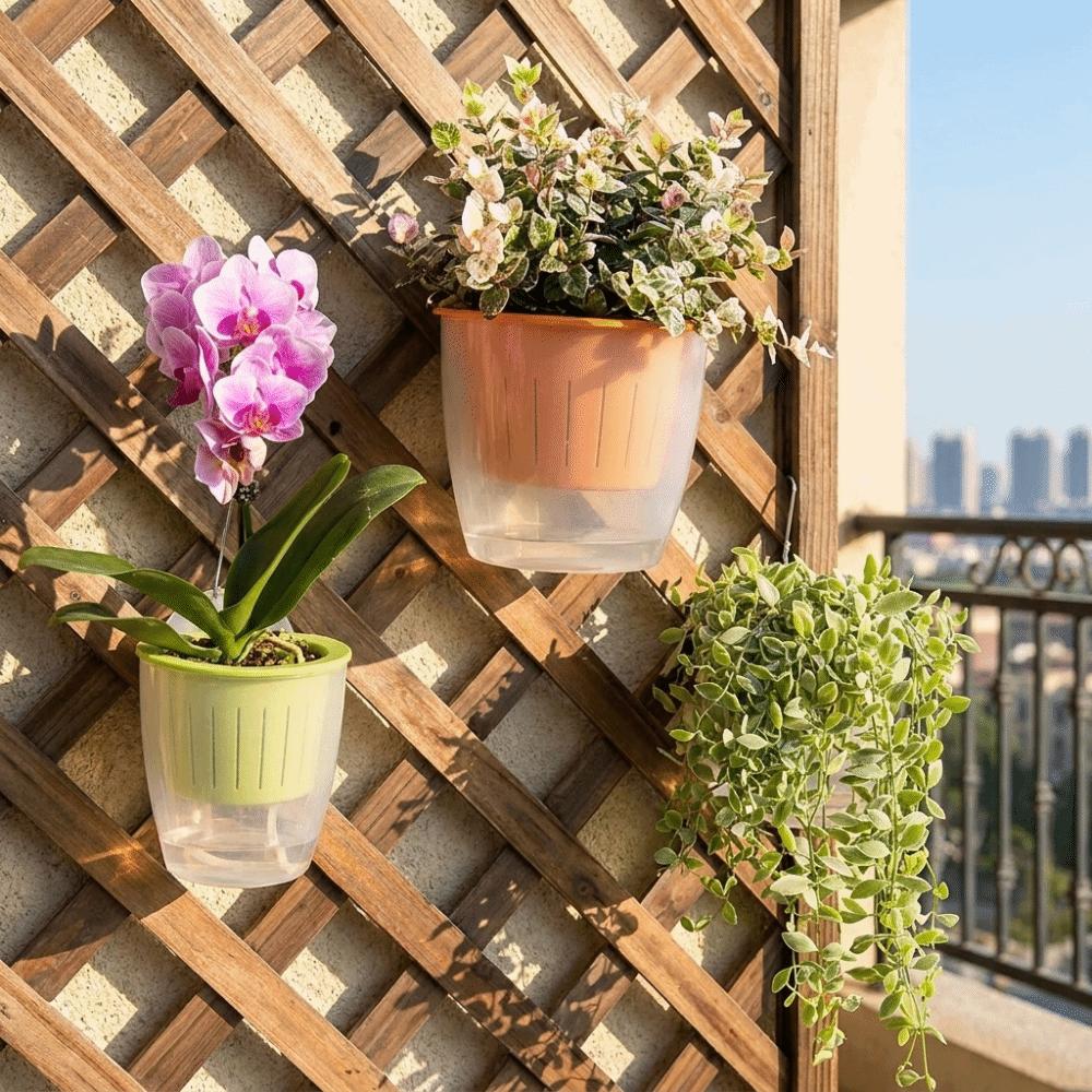 Space Saving Hydroponics Plant Pot Plastic Lazy Plant Pot Self Watering Flower Pots Indoor Use