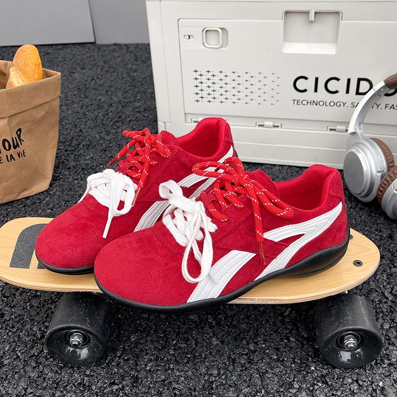 Retro Color Matching Forrest Gump Shoes Women's Summer 2025 New Fashion Versatile Sports Leisure Lightweight Lace-up German Training Shoes