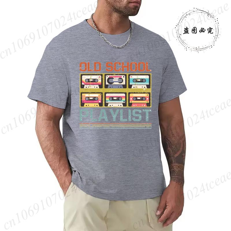 Summer Casual Tshirt Cassette Tape Music 80s Retro Old School Playlist T-shirt Fashion Fitness Tops Tshirt Hip Hop Streetwear