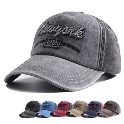 Neue Unisex Gewaschene Baumwolle Snapback Mütze Mit Buchstabenstickerei Baseballkappe Herren Damen Verstellbar Lässig Outdoor Streetwear Papa Mütze
