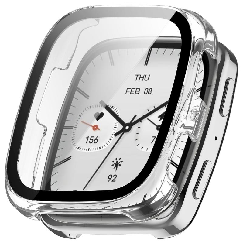 Smartwatch Cover Shell Case with Tempered Glass Film for Active 2 Square Screen Protector Film Cover Scratchproof Case