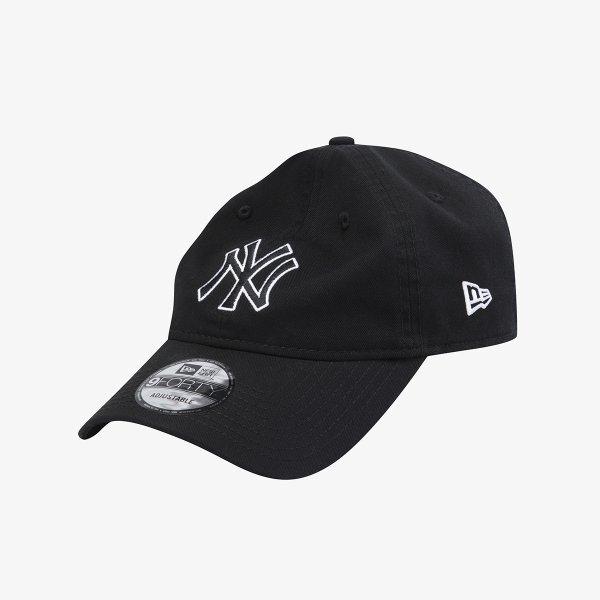 New Era New York Yankees Basic Outline Unstructured Cap Black 15216773