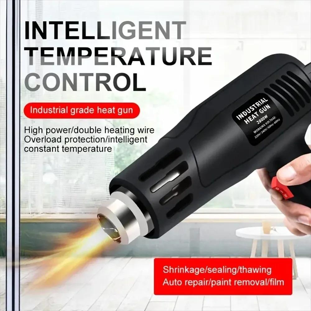 2000W Heißluftpistole Hohe Leistung Temperaturregulierend Industrielle Elektrische Heißluftpistole Automobilfolie Backpistole Werkzeug