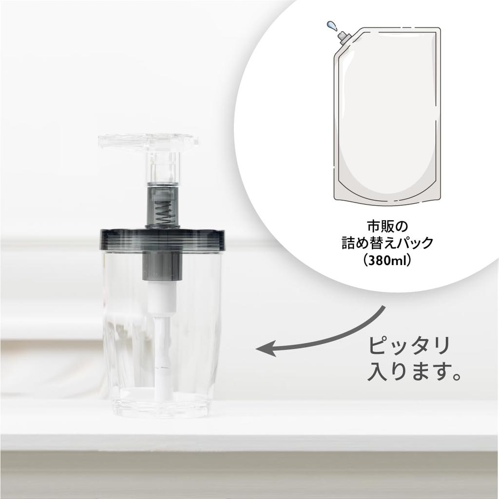 FIORE Shampoo Body Soap Refill Bottle Deep Blue 380ml Compact Dispenser Wide Mouth Large Capacity Stylish Seal Included Lindpark DB380