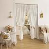 1pc French Vintage Elegant Lace Tulle Curtain That Installs Without Drilling, Semi-Transparent for Bedroom Windows Or Living Room Partitions