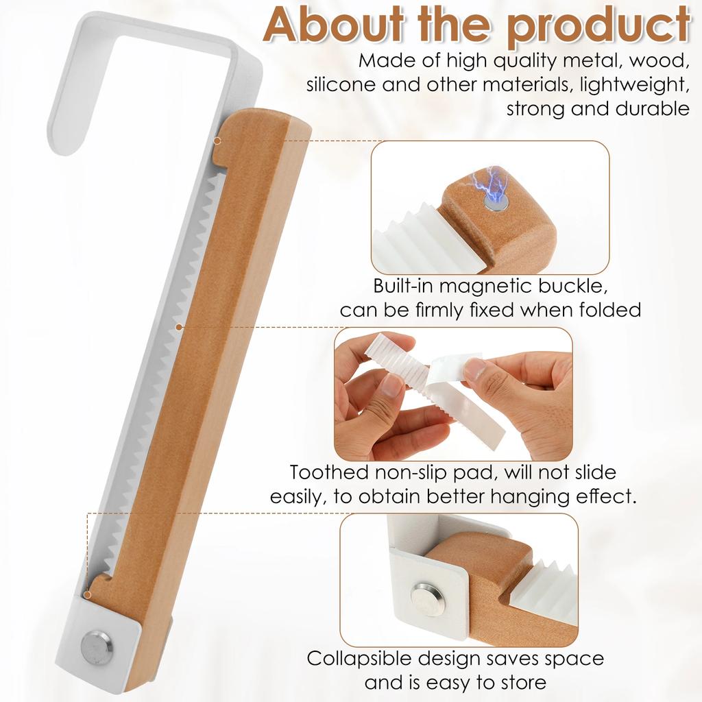 2 Stück Über-Tür-Hänger Faltbarer Wäscheständer Platzsparend Tragbar Über-Tür-Wäscheständer für Schrank Wäsche