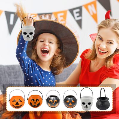 6 Pcs Halloween Portable Bucket Children Trick Or Candy Pail Holder Bucket Plastic Candy Pail Holder For Kids Trick,Halloween Decorations