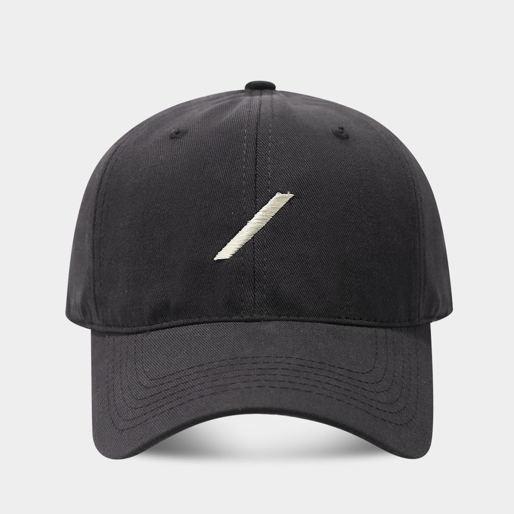 Spring and summer simple diagonal rod embroidery baseball cap female tide shows small face outdoor sun hat male soft top cap