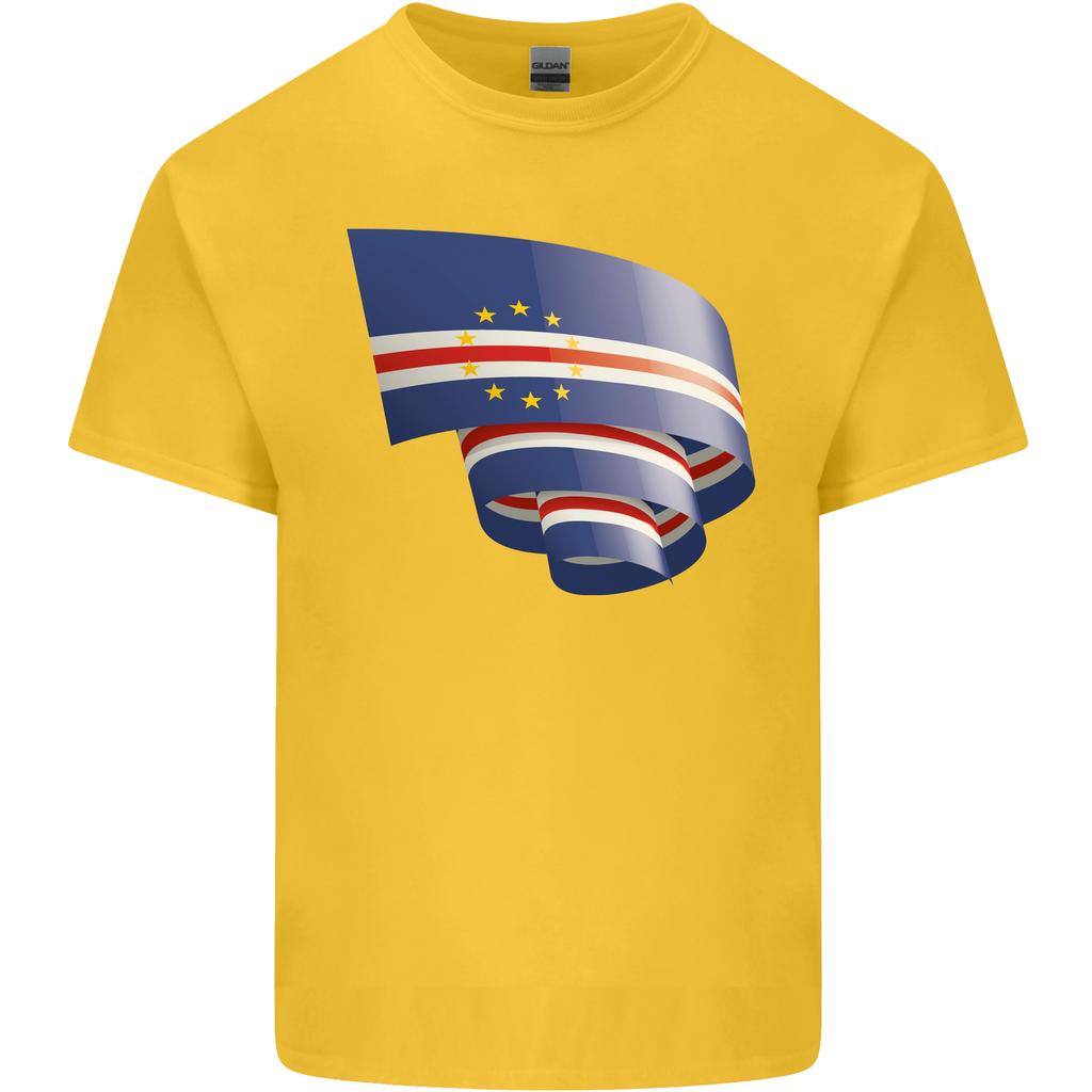 Curled Cape Verde Flag Verdean Day Football Unisexs Light Cotton TShirt