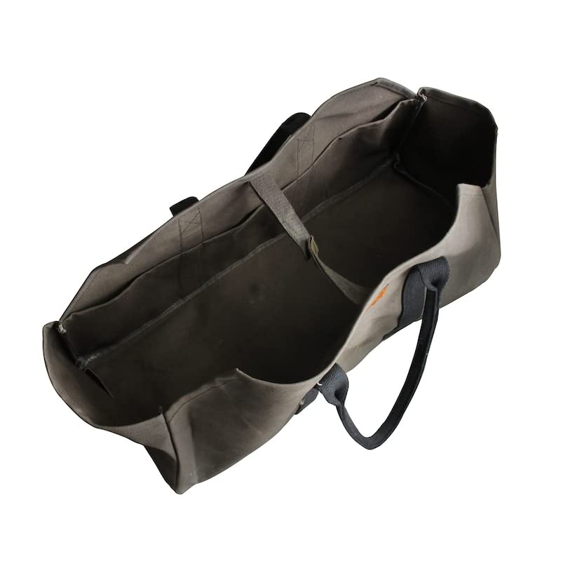 Dalton Waxed Canvas Log Bag, Olive, Large, Wide Gusset, Camping, Pasture, 320mm High, 600mm Wide, 250mm Deep, Y959-1267OV